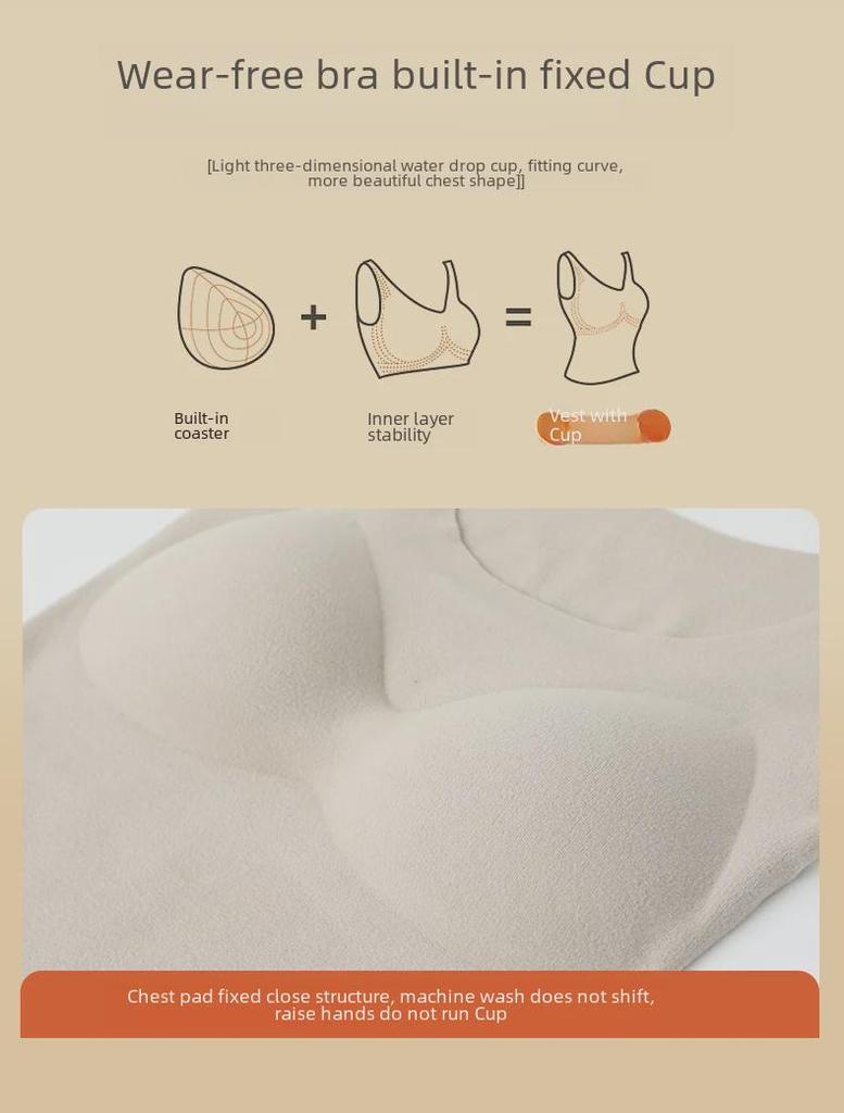 2023 Бесшовный женский теплый жилет на бархатной подкладке