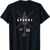 Футболка с изображением ударного вертолета AH-64 Apache Армии США. Новая повседневная футболка с коротким рукавом и круглым вырезом из 100% хлопка Мужской топ - Мужской ...