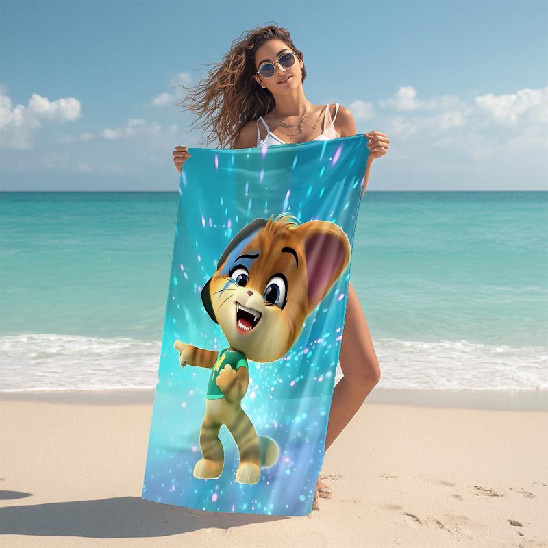 1Pc Cat Adventure Beach Towel Microfiber Beach Towel Thin Absorbent For Beach Swimming Yoga Bath Sports 0917266