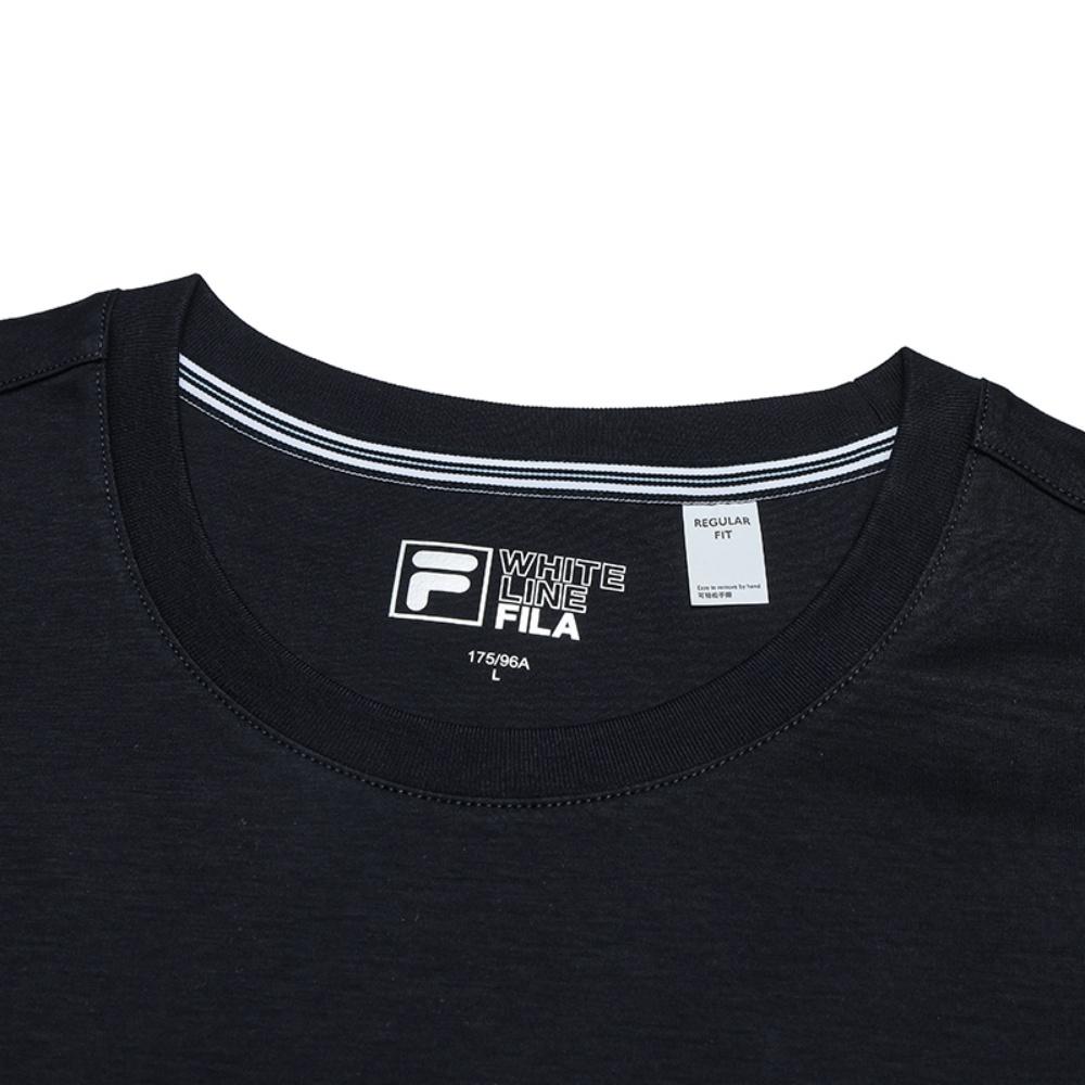 Fila БЕЛЫЕ футболки Мужские Легендарный Синий Круглый вырез Умеренный Прямой крой F11M533113F-NV