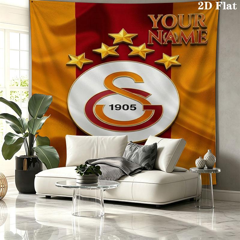 Galatasaray S Custom Name Wall Tapestry Aesthetic Wall Hanging Printed Fabric Blanket Decorative Tapestries for Bedroom Living Room Home Decor