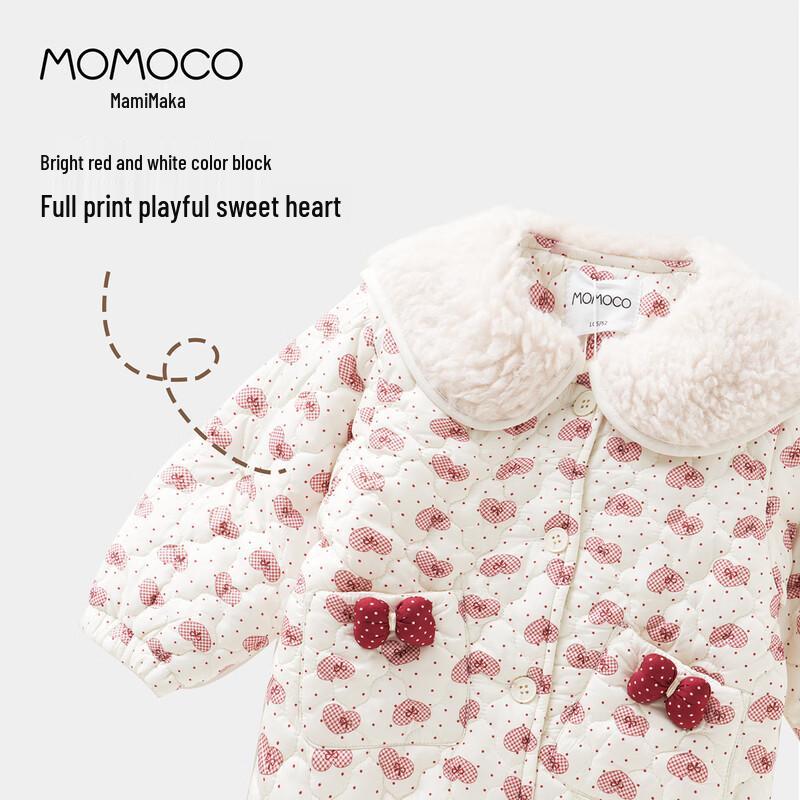 Зимняя плюшевая хлопковая куртка для девочек MOMOCO