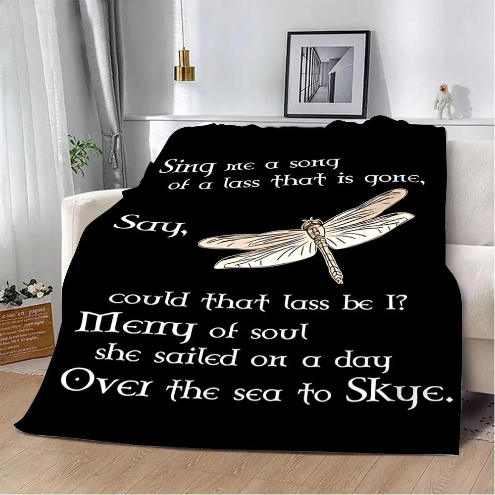 OUTLANDER TV Jamie Fraser Sassenach Dragonfly Printed Blanket Picnic Blanket Warm Soft and Comfortable Home Travel Birthday Gift