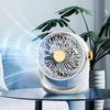 Портативный мини-вентилятор, 3 скорости, с ночным освещением, вращение на 360°, зарядка через USB, тихий вентилятор - тихий портативный настольный вентилятор для дома, спальни