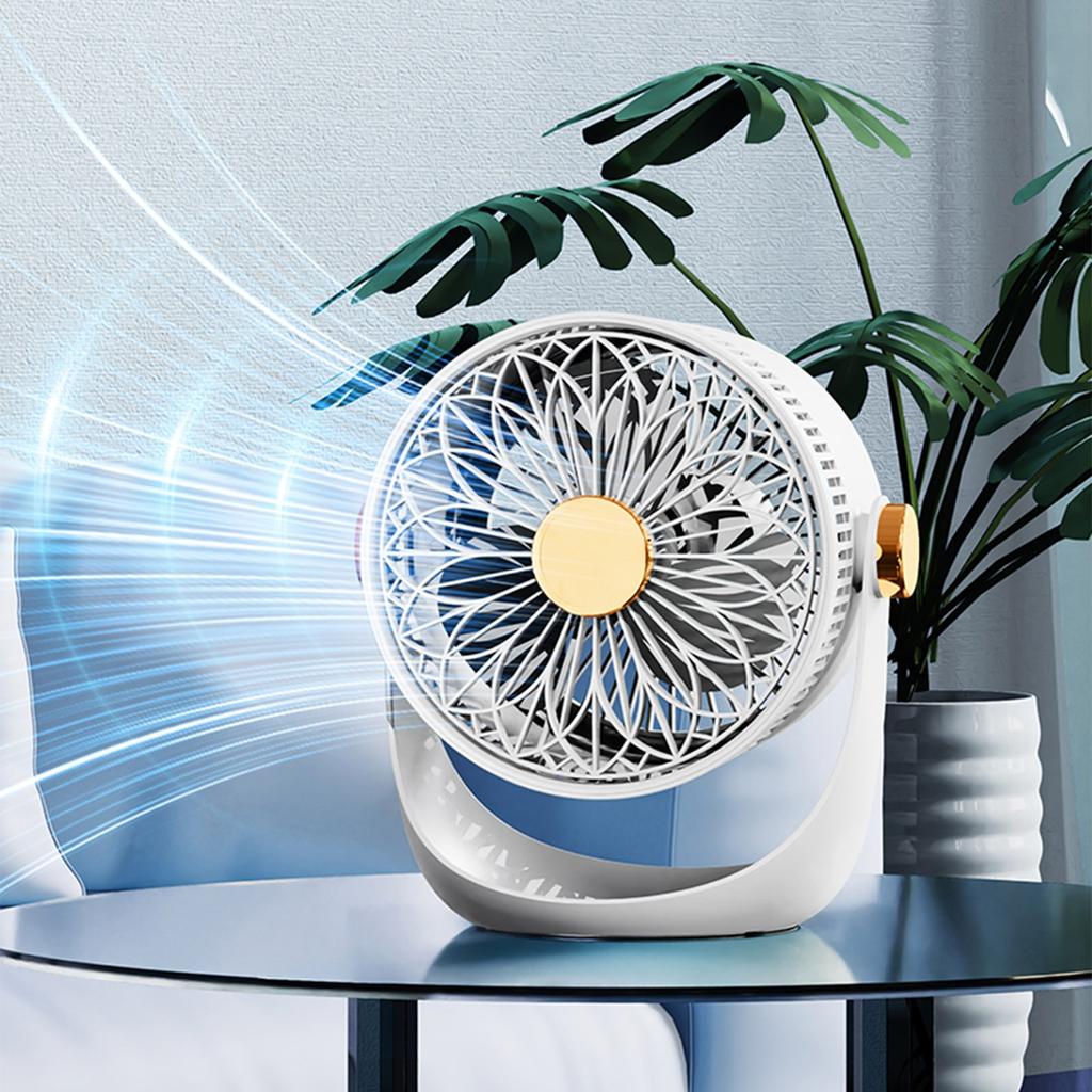 Портативный мини-вентилятор, 3 скорости, с ночным освещением, вращение на 360°, зарядка через USB, тихий вентилятор - тихий портативный настольный вентилятор для дома, спальни