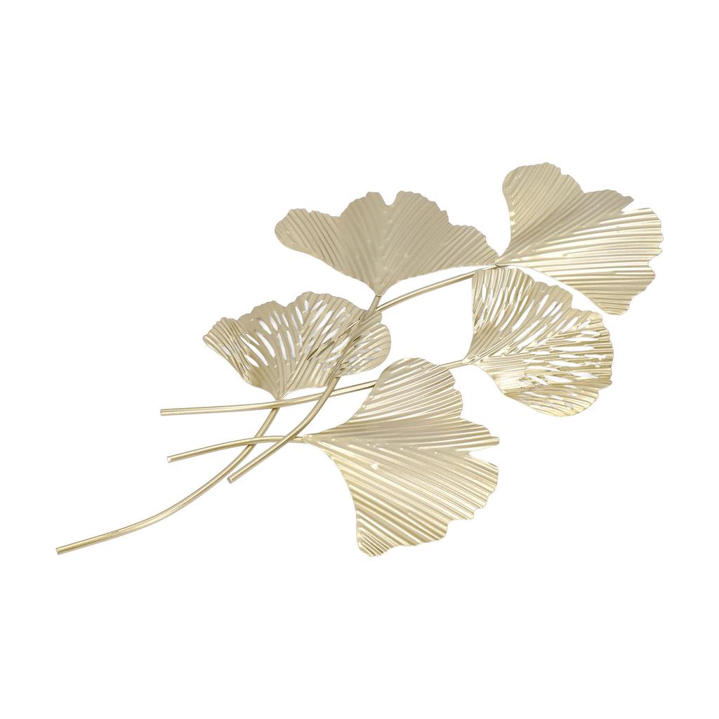 Metal Wall Decor Iron Simulated 3D Ginkgo Leaves Hanging Wall Sculpture for Living Room Office