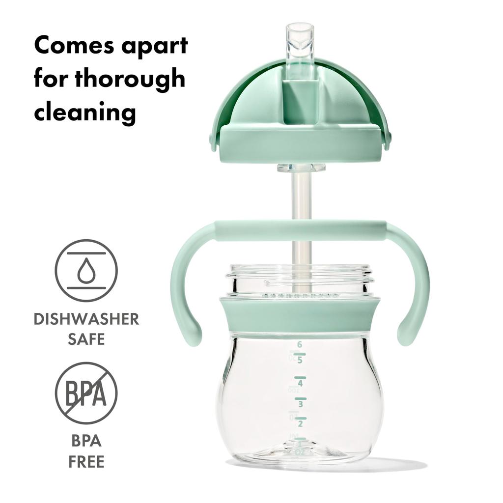 Кружка OXO Tot с трубочкой и ручкой, опаловая, можно мыть в посудомоечной машине, стильная, герметичная 63163900