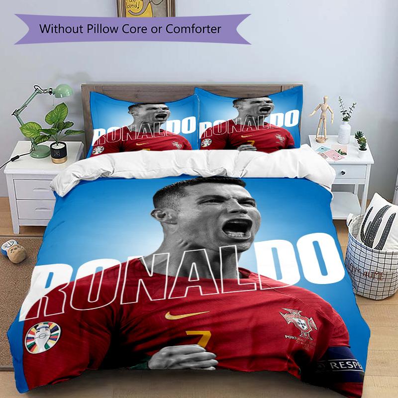 Ronaldo'S Celebration Moment Print 3Pcs Bedding Setduvet Cover With 2 Bedropillowcase Home Birthday Gift