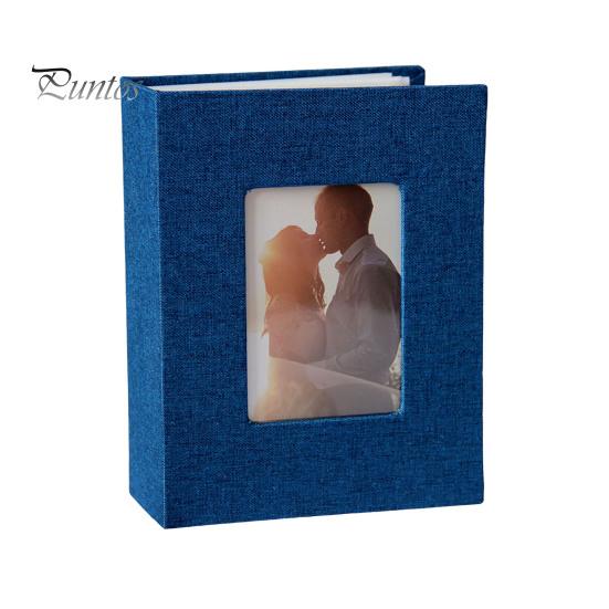 Slip-in Photo Album Linen Cover 50 Pages 100 Pockets 4x6-Inch Wedding Travel Baby Shower Kids Family Anniversary Picture Collection Book