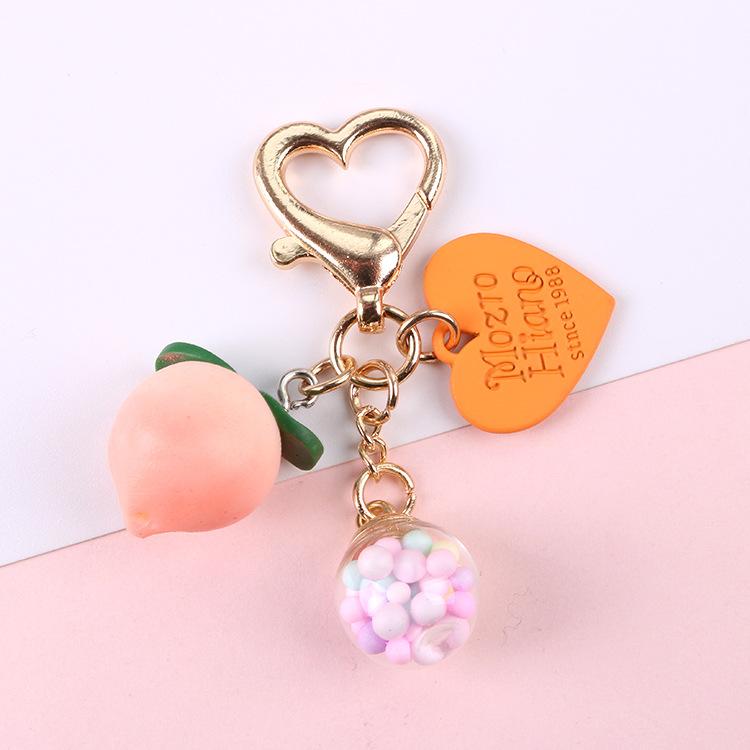 1pc Trendy Pink Three-dimensional Peach for Women with Cute Charm, Decorative Accessory for Keys, Bags & Backpacks Gift Bag Charm