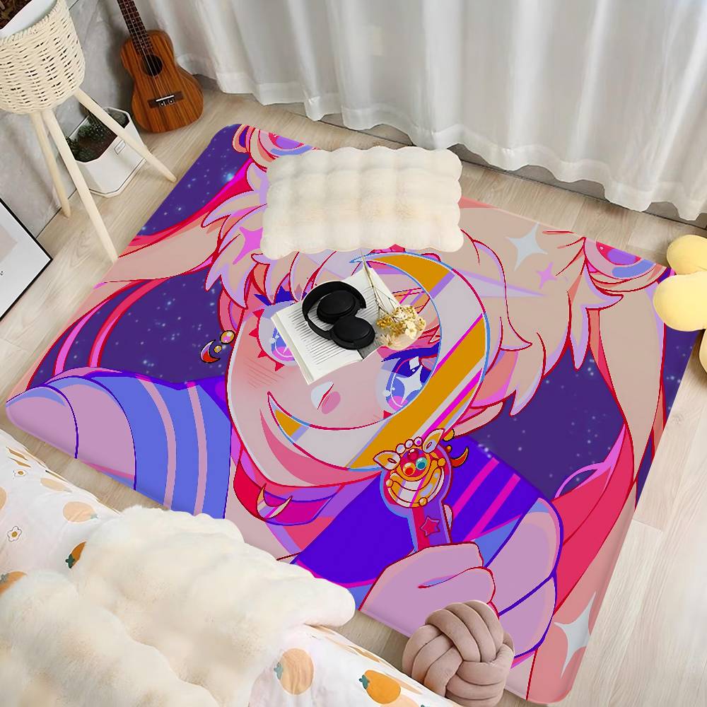 Cartoon S-Sailor M-Moons Floor Mat Cheaper Anti-slip Modern Living Room Balcony Printed Bedside Mats