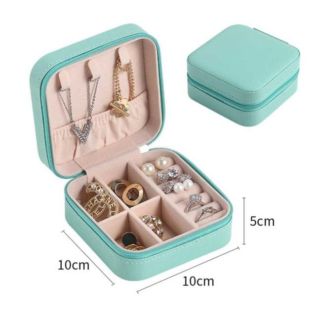 Portable Jewelry Box Jewelry Organizer Display Travel Jewelry Case Boxes Leather Storage
