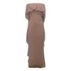 Women's Sexy Solid Color Short Sleeve Sling Sequin Long Full Dress With Cloak