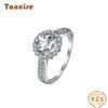 Tancise Women Classic 925 Sterling Silver  Zircon Ring Ladies Jewelry Wedding Promise Party Gift