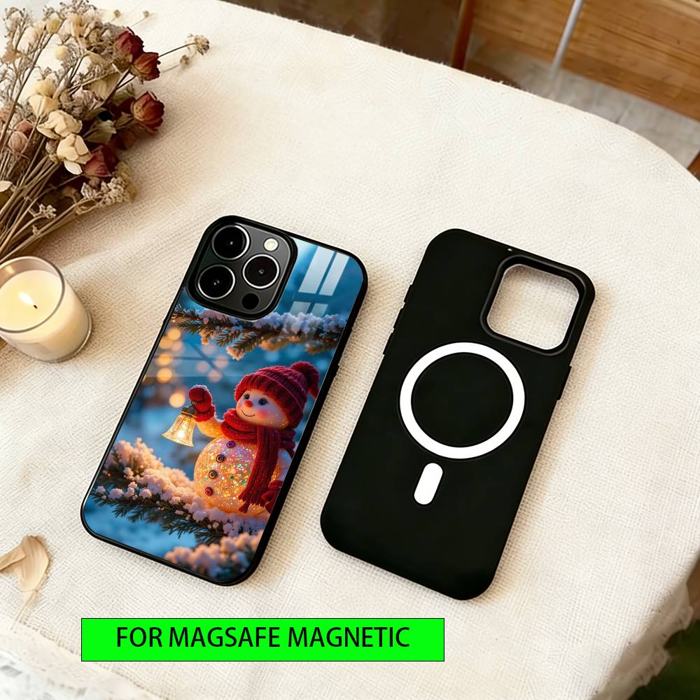 Cute snowman Phone Case For iPhone17,16,15,14,13,12,11 Plus,Pro Magnetic with Magsafe Wireless Charging