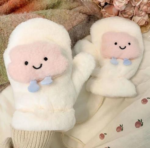 Fluffy Plush Gloves Warm Mitten Gloves Cute Winter Gloves for Women