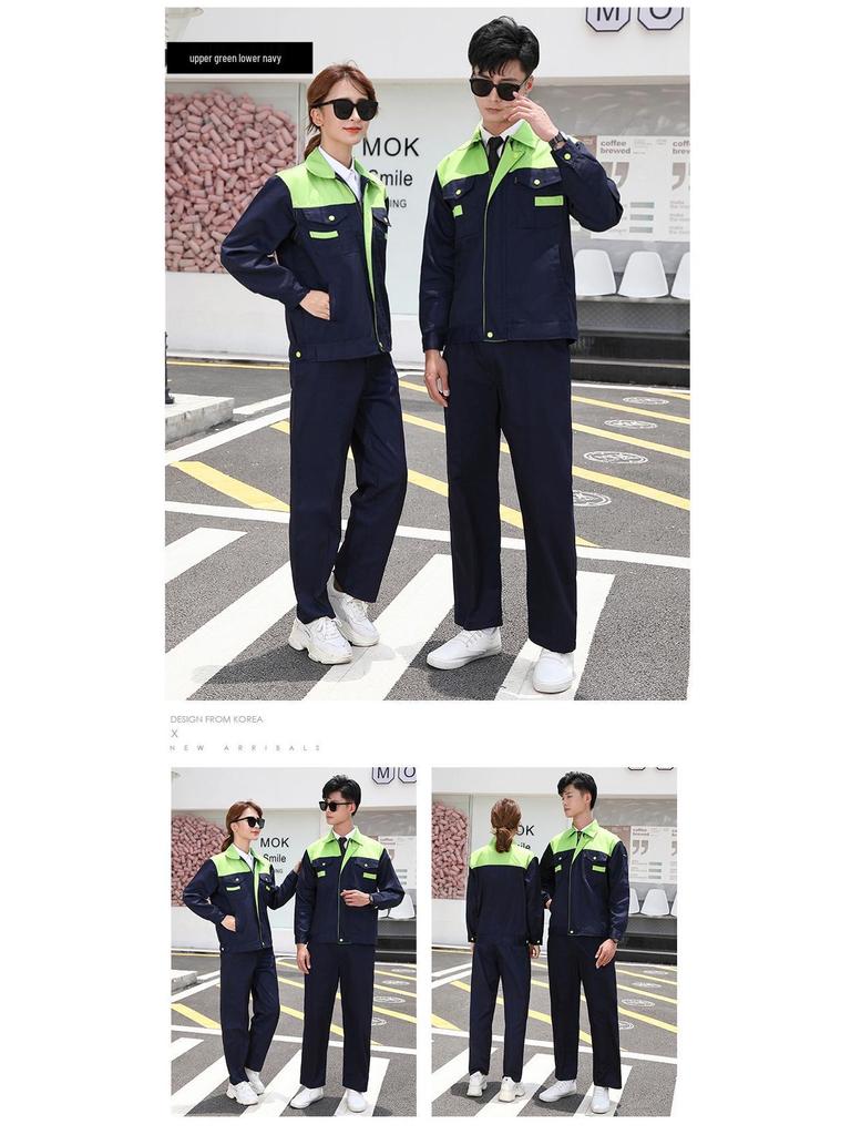 Men's Durable Long-Sleeve Workwear Set for Spring and Autumn: Thickened, Wear-Resistant for Workshop and Auto Repair.