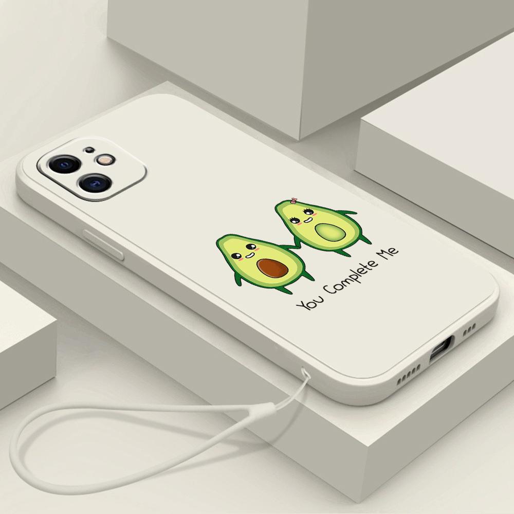 Samsung Galaxy A14 A24 A54 A34 для iPhone 11 12 13 14 15 Pro Max Xiaomi Redmi 13C Huawei Straight Edge Мягкий чехол для телефона NY8 Delicious Avocado art