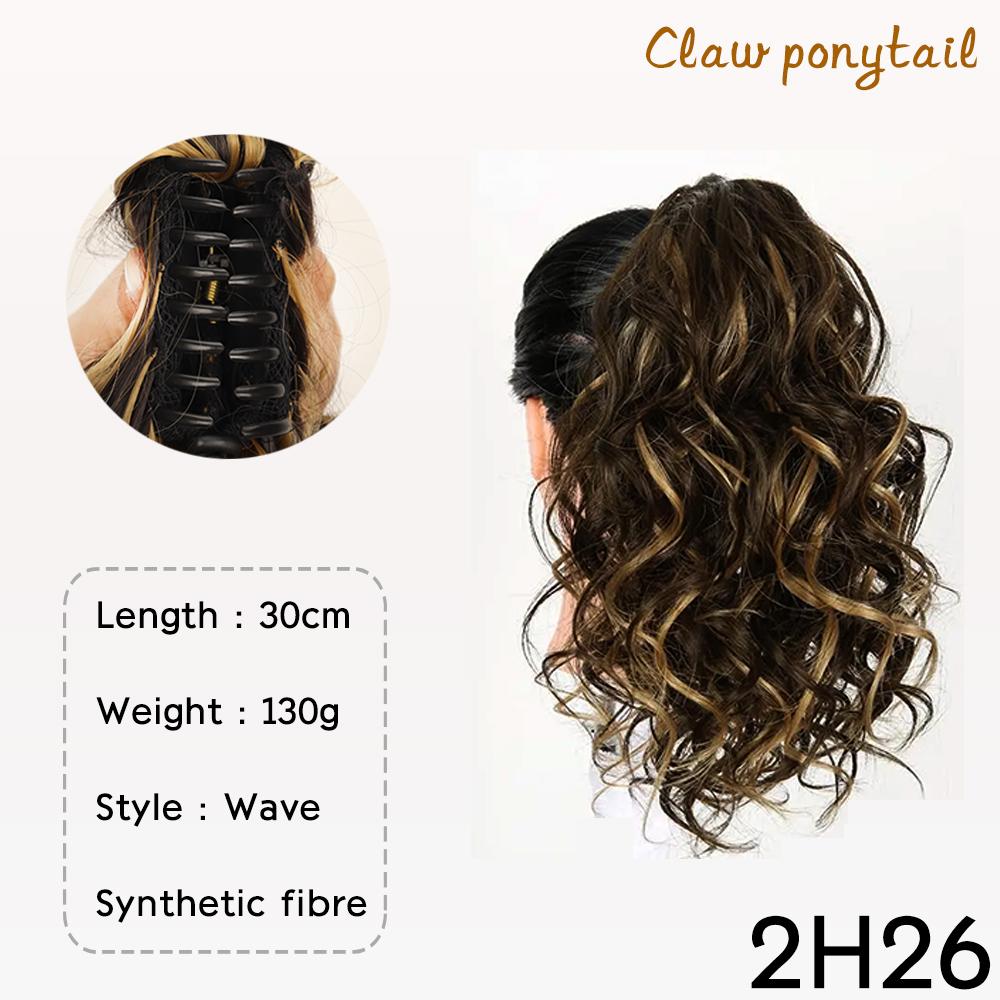Синтетический конский хвост с завязками, короткий волнистый кудрявый конский хвост на заколках для наращивания волос, естественный вид для женщин, ежедневное использование