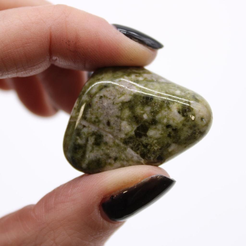 Epidote Snowflake Medium Tumbled Stones, 12 Pieces