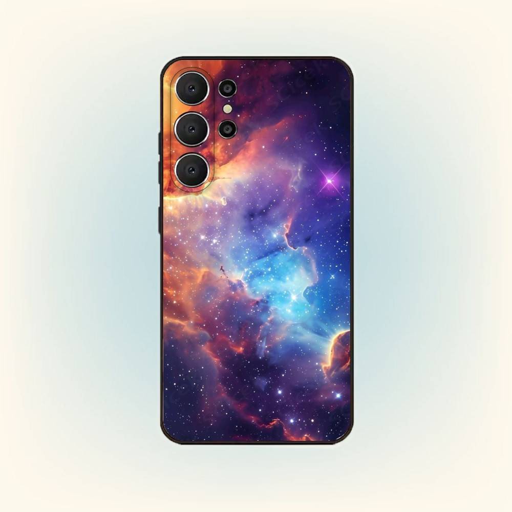 Чехол для телефона Космическая Галактика Вселенная Для Samsung S26,S25,24,23,22,30,21,10,9,Ultra,Plus,Lite,Черный Мягкий Чехол