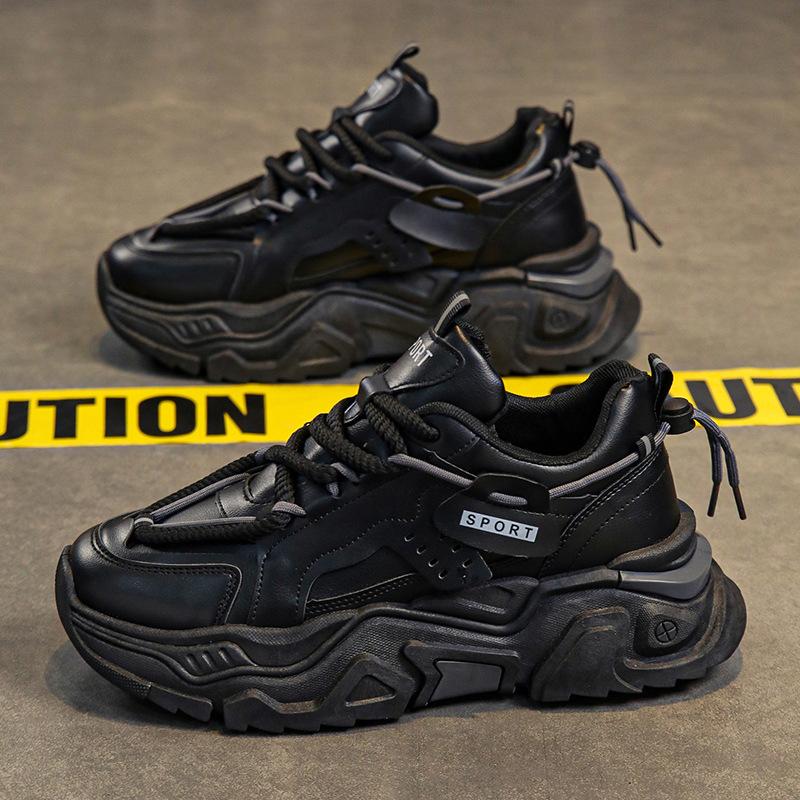 Men's Autumn Non-slip and Wear-resistant Casual Running Shoes, Youth Outdoor Versatile Thick-soled Heightening Dad Shoes