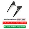 for Tesla Model 3 Y Highland Juniper 2025 Side Camera Cover Protector Leaf Board Sticker ABS Carbon Fiber Pattern Accessories