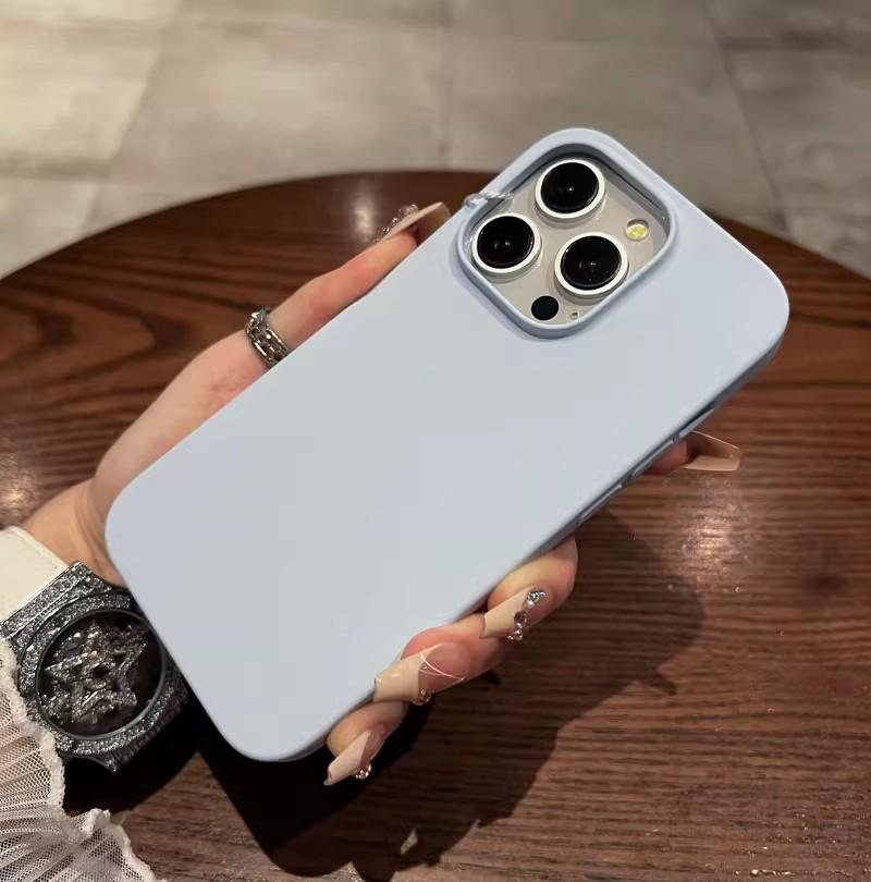 Облачное ощущение Жидкий силикон Подходит для чехла для мобильного телефона Apple 16promax IPhone 15 Ультратонкий Не желтеет Однотонный Предотвращает падения
