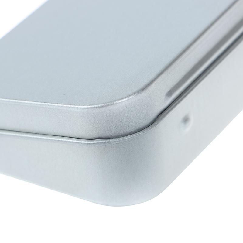 1 шт., маленькая пустая металлическая жестяная серебряная флип-коробка для хранения, органайзер