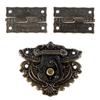 Furniture Hardware Box Latch Hasp Toggle Buckle + 2Pcs Decorative Cabinet Hinges