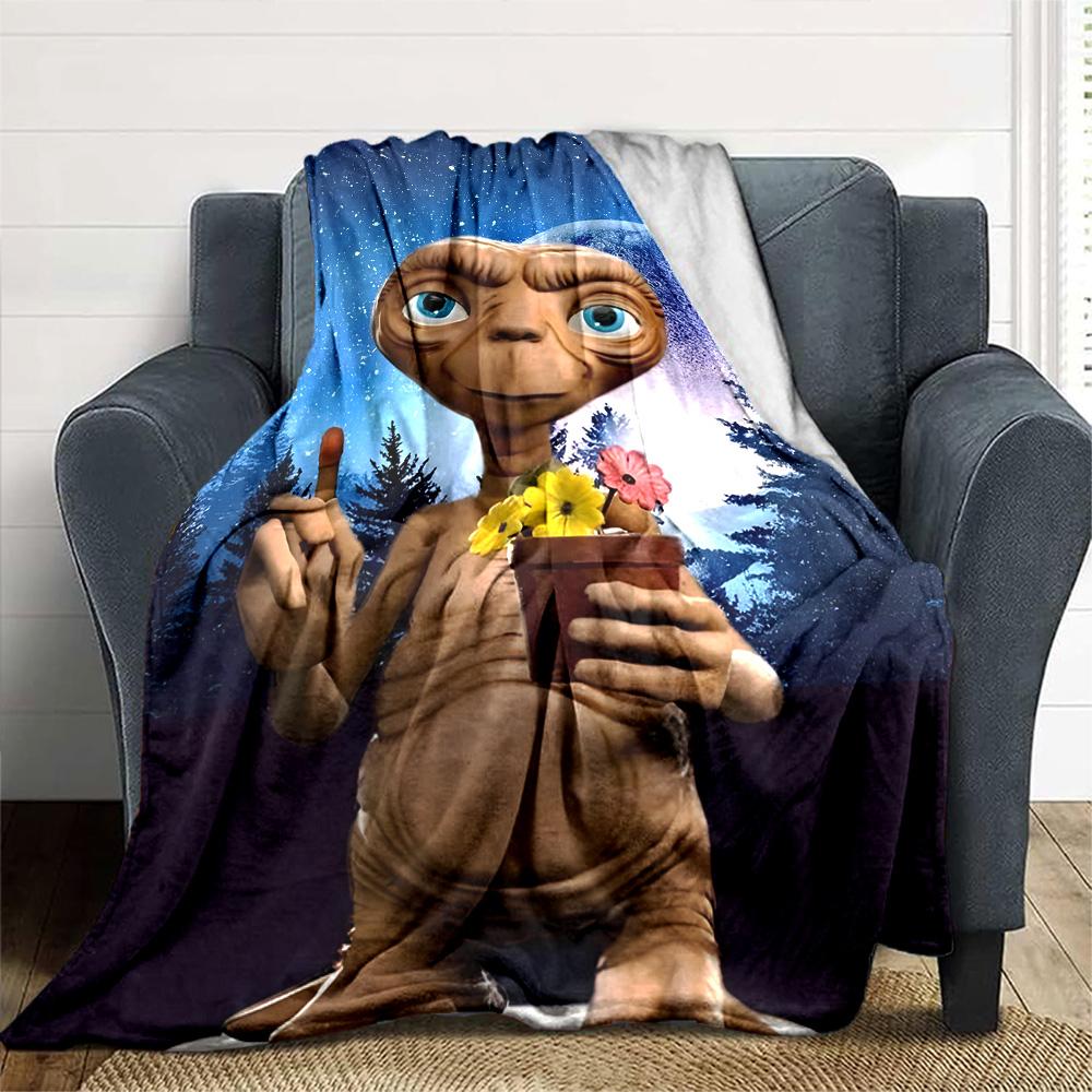 1pc E-ET1 Blanket, Gift, for Men and Women, Soft Blanket, Good for Sofa Bed Couch Travel, Lightweight Flannel Blanket