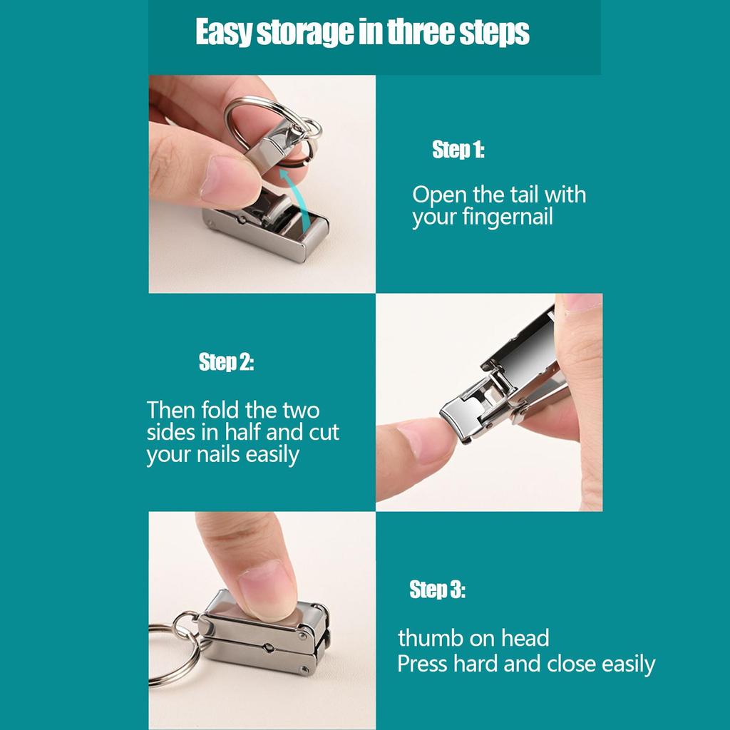 Мини-кусачки для ногтей из нержавеющей стали, складной маникюрный инструмент для детей, взрослых, для путешествий, триммер для ногтей на ногах и руках, безопасная точная резка