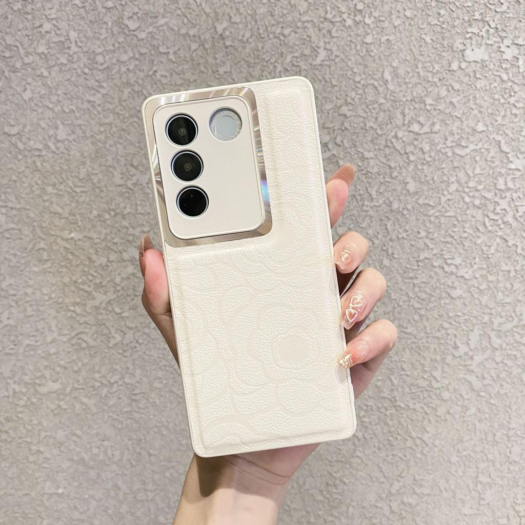 Подходит для чехла для телефона VivoX200 Камелия Полная упаковка S20PRO Кожаный с тиснением X100spro Чехол с защитой от падения