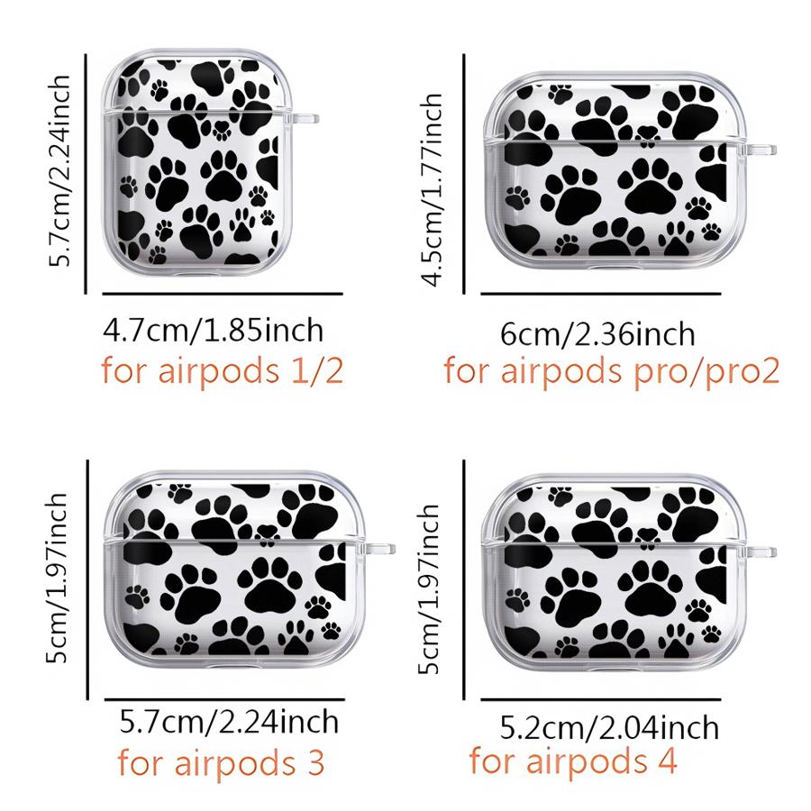 Прозрачные чехлы для наушников Cover Case Для Airpods Pro 2 4 3 Pro2 Pro3 1 Милые отпечатки лапок домашних животных