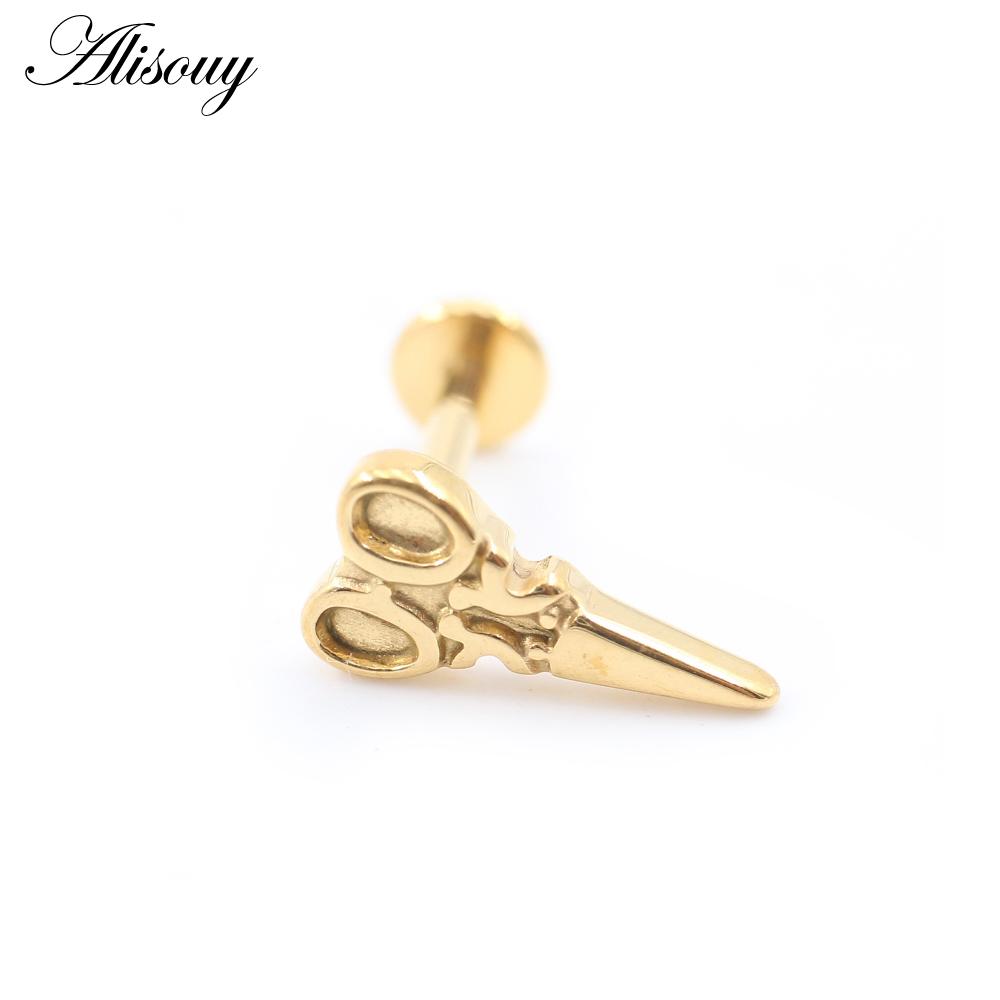 1 шт. титановая морская звезда, змея, ножницы, молоток, луна, циркон, лабрет, кольцо-гвоздик для губ, серьги для хряща уха, украшения для пирсинга тела