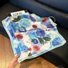 Premium printing neck small square scarf women's literary and retro polka dot cashew flower headscarf versatile accessories short silk scarf scarf s