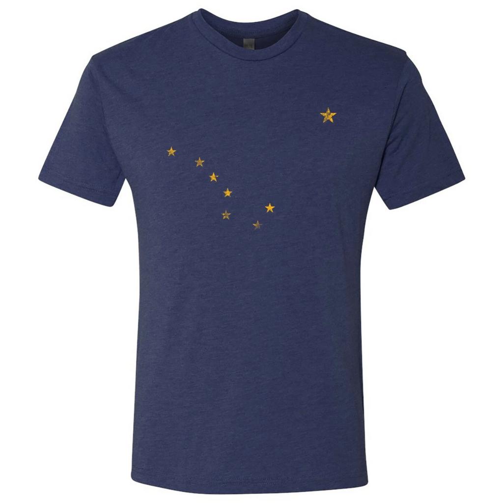 Alaska Flag State Pride Hometown Premium Triblend Mens T-Shirt - Vintage Navy