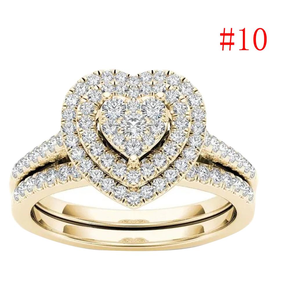 Heart-shaped Ring Women Index Finger Ring Fashion Couple Ring Set Jewelry Gift
