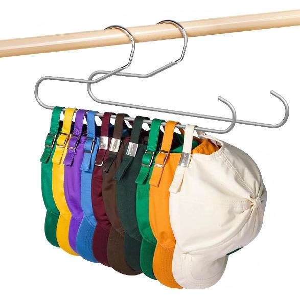 Hat Storage Organizer for Baseball Caps, Lomrsiul Non Slip PVC Coating Hat Rack Hangers for Closet Hat Holder Max 10 Hats Closet Organizers and