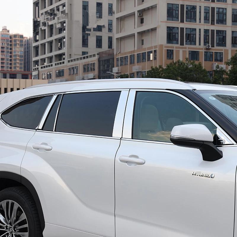 Для Toyota Highlander Kluger 2008-2014 2015 2016 - -2024 Накладки на центральные стойки B C, накладки на оконные стойки, автомобильные аксессуары