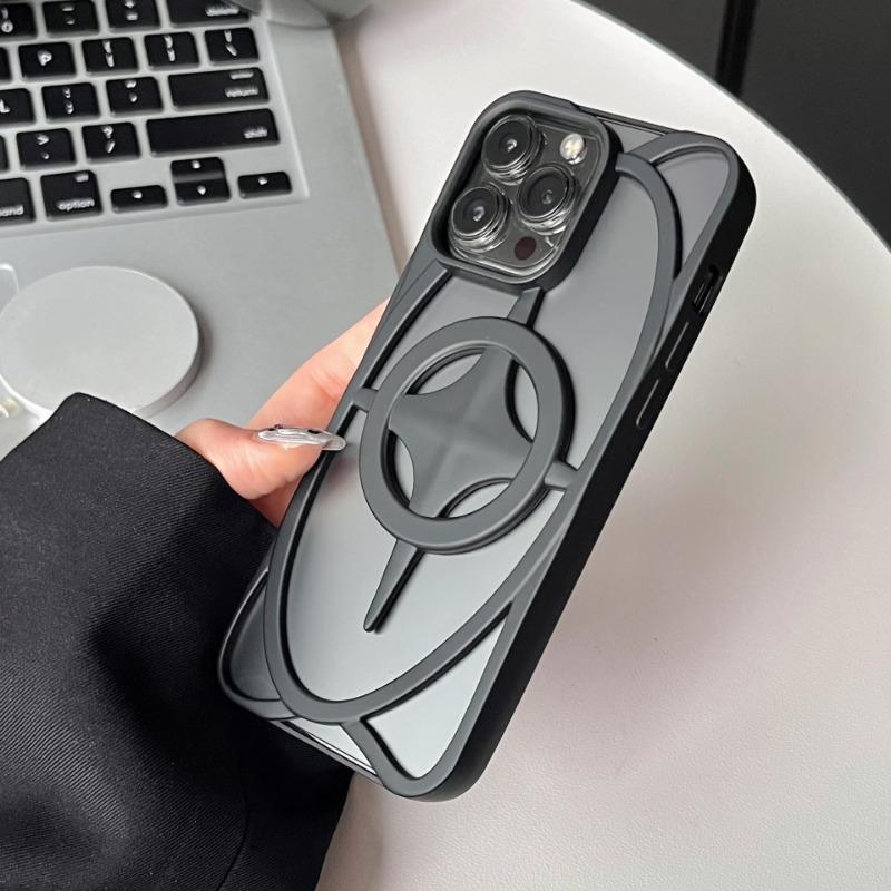 Подходит для Apple 16 ProMax Полый Магнитный Чехол для Мобильного Телефона Гальваническое покрытие iPhone 15 Матовый Рассеивание тепла 14 Противоударный Мягкий Чехол