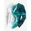 3D Digital Printed and Blended Pattern Men's Round Neck Long Sleeved T-shirt for Casual Spring and Autumn Outdoor Wear, Comfortable To Wear