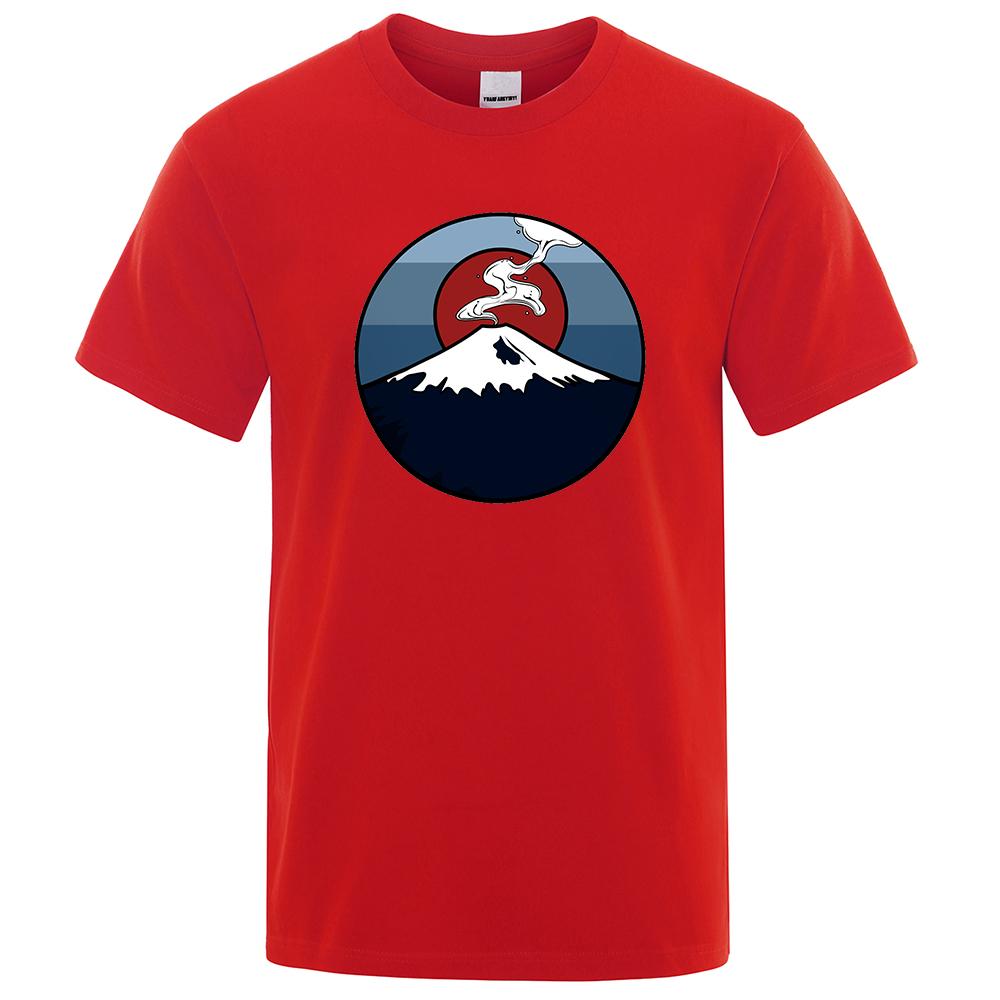 Монтана. Фудзи, Япония Мужская Женская Футболка Модные Хлопковые Экологичные Футболки Летняя Футболка Одежда Футболка Большие Свободные Футболки