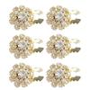 1/6Pcs Button Covers Faux Pearls Shiny Rhinestone Flower Shape Button Clip with Pliers Press Dress Suit Tux Accessories
