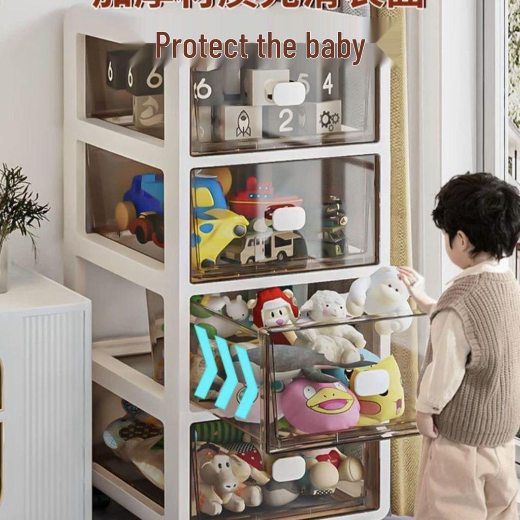 Multi-Layer Floor-Standing Storage Cabinet for Living Room: Drawer, Snack, and Clothes Organizer