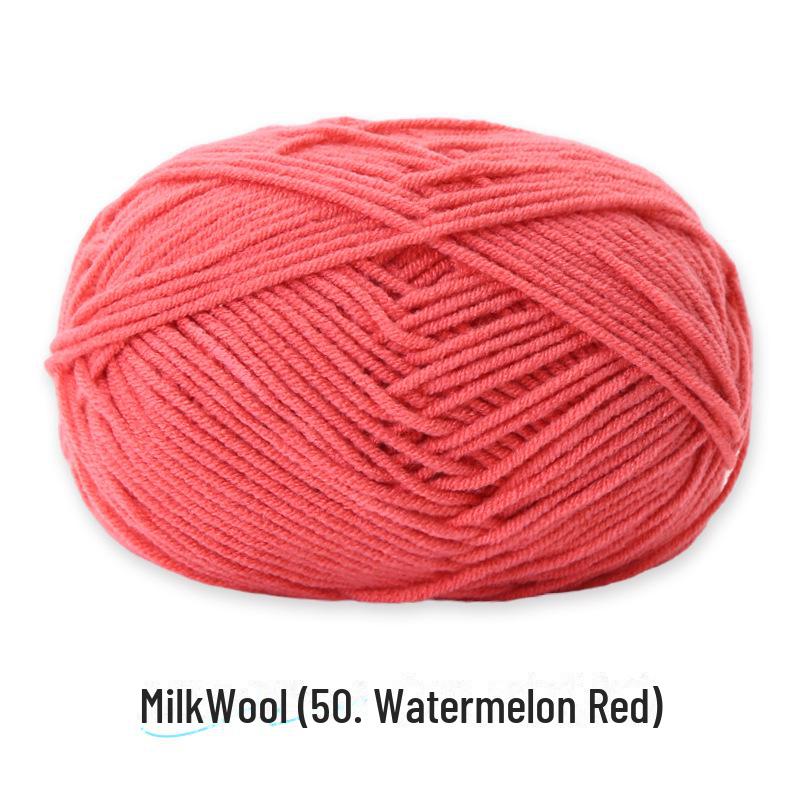 4-Strand Combed Milk Cotton Yarn Ball for DIY Crochet: Doll Making & Baby Sweater/Scarf Kit
