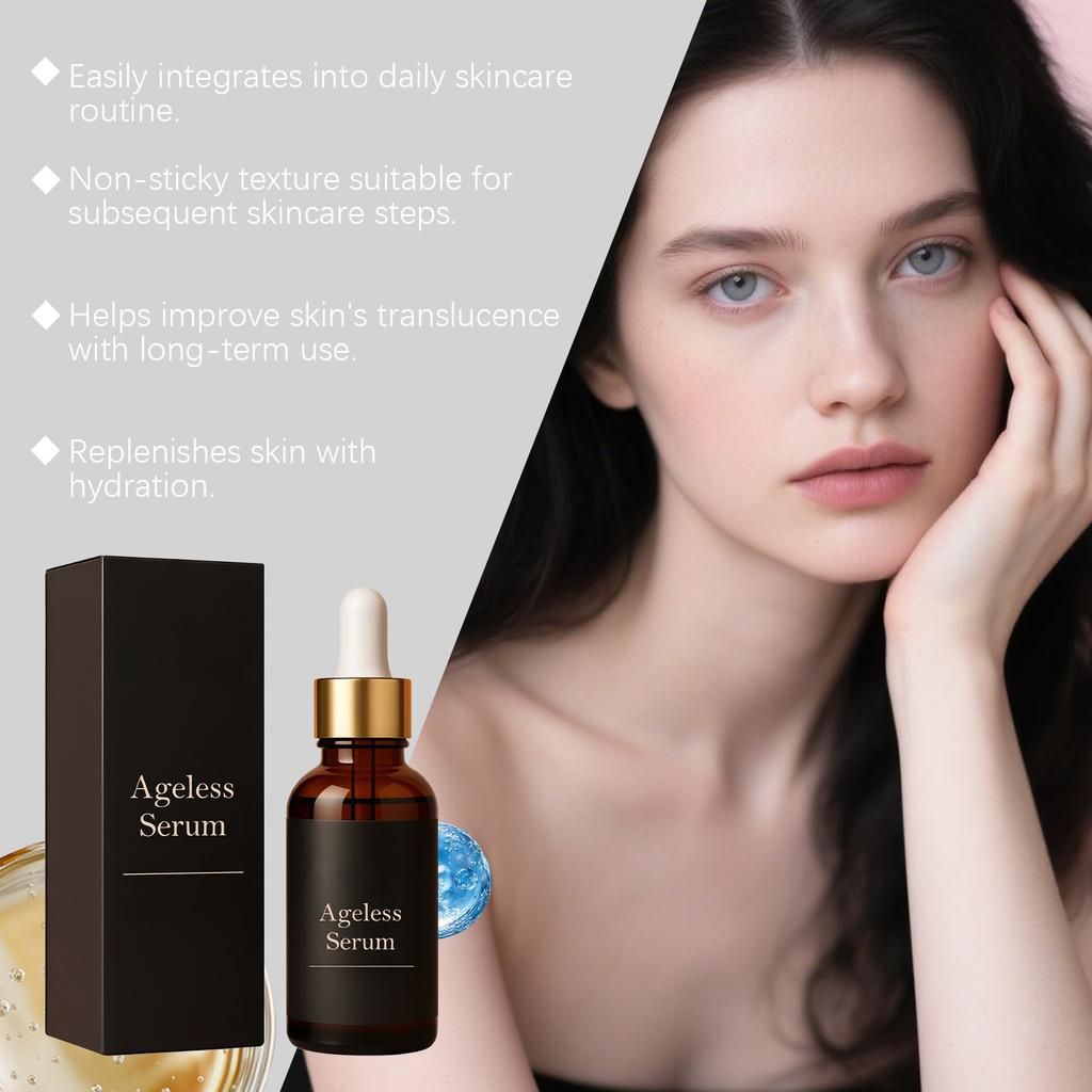 Сыворотка для лица Ageless Serum Увлажняющая сыворотка 30 мл с гиалуроновой кислотой, ниацинамидом, гидролизованным коллагеном. Антивозрастная, увлажняющая, нелипкая, быстро впитывающаяся.