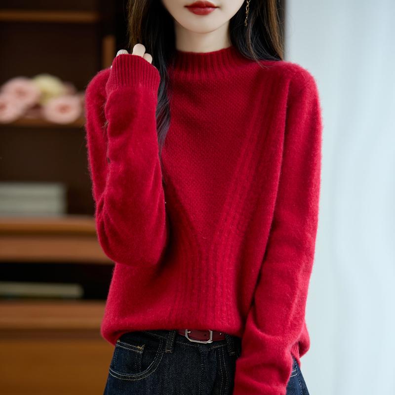 Женский кашемировый свитер Qinghe кашемир 30% кашемир 70% шерсть осенне-зимний пуловер теплый и модный