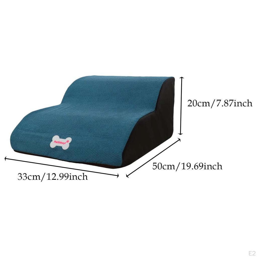 Dog Stairs 2 Step for High Bed and Couch,with Washable Cover,High Density Foam Steps Pet