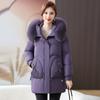 Мама зимний пуховик средней длины и длинный новый большой размер средний и пожилой осень и зима воротник из натурального лисьего меха куртка